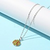 Zinc Alloy Sunflower Rhinestone Sport Ball Pendant Cable Chain Necklaces NJEW-U024-01P-01-3