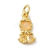 Brass Micro Pave Colorful Cubic Zirconia Glass Pendants X-KK-R162-026E-G-1