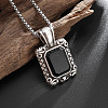 Platinum Alloy Rhinestone Pendant Necklaces FS-WG8CA3C-01-4
