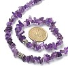 Natural Amethyst Chips Beaded Necklace & Stretc Bracelet SJEW-JS01281-01-3