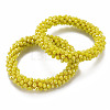AB Color Plated Faceted Opaque Glass Beads Stretch Bracelets BJEW-S144-003D-06-1