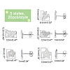 100Pcs 5 Style 304 Stainless Steel Stud Earring Settings STAS-DC0003-99-4