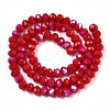 Electroplate Opaque Solid Color Glass Beads Strands EGLA-A034-P1mm-L21-3
