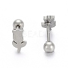 201 Stainless Steel Barbell Cartilage Earrings EJEW-R147-39-1