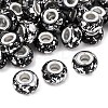 Opaque Resin Rondelle European Beads RESI-Z046-03E-1