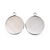 Tarnish Resistant 304 Stainless Steel Pendant Cabochon Settings STAS-F191-14P-H-1