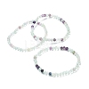 Natural Fluorite Beaded Stretch Bracelets BJEW-D446-A-38-4