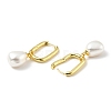 Plastic Pearl Dangle Hoop Earrings EJEW-A070-03G-2