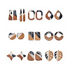 Kissitty 20Pcs 10 Styles Transparent Resin & Walnut Wood Pendants RESI-YW0001-25-2