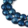 Electroplated Natural Lava Rock Beads Strands G-K388-01A-2