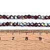 AB Color Plated Transparent Glass Beads Strands GLAA-G127-01S-2