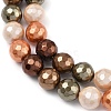 Faceted Round Shell Pearl Beads Strands BSHE-XCP0001-42-4