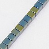 Electroplate Non-magnetic Synthetic Hematite Beads Strands G-J170A-3x3mm-05-3