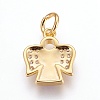 Brass Cubic Zirconia Pendants ZIRC-G144-03G-01-2