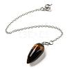 Natural Tiger Eye Bullet Charm G-Q1002-07P-09-1