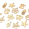 100Pcs 10 Style 304 Stainless Steel Pendants STAS-LS0001-32G-4