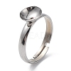 Tarnish Resistant Adjustable 304 Stainless Steel Finger Rings Components STAS-E163-97P-5