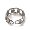304 Stainless Steel Open Cuff Ring RJEW-C068-09P-3