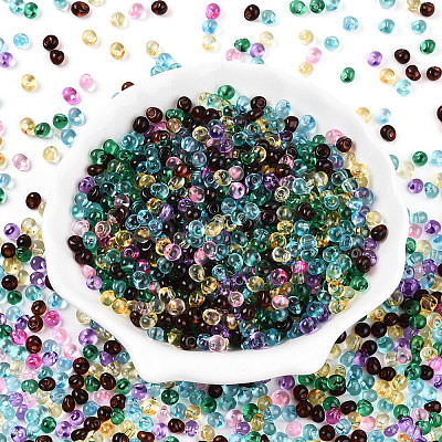 3/0 Baking Paint Glass Fringe Seed Beads SEED-A034-04K-1