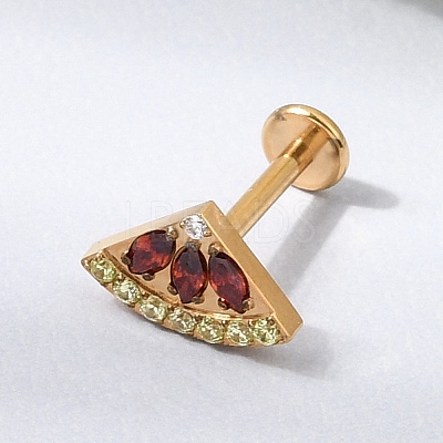F136 Titanium Pave Cubic Zirconia Fruit Internally Threaded Labrets ME-CBA9828-06A-G-1