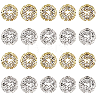 20Pcs 2 Colors Alloy Buttons BUTT-GF0004-09-1