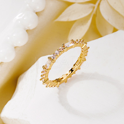 Brass Micro Pave Cubic Zirconia Finger Rings CU-CBA8D1E-01G-1