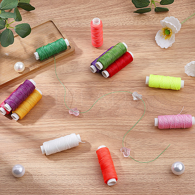 12 Rolls 12 Colors Round Waxed Polyester Twisted Cord YC-CL0001-03A-1
