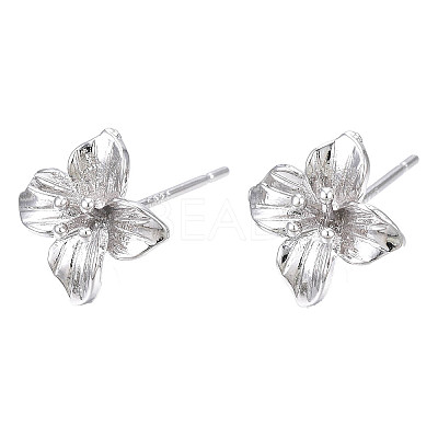 Brass Stud Earring Findings KK-N232-337B-01P-1