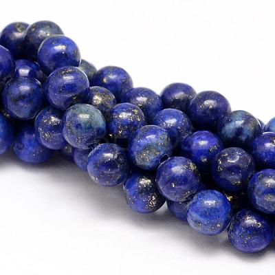 Natural Lapis Lazuli Round Beads Strands G-I181-10-8mm-1