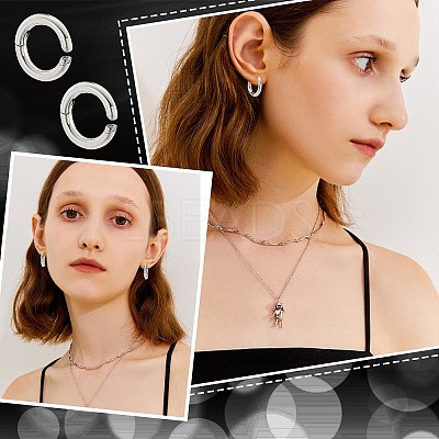 12Pcs 6 Size 304 Stainless Steel Cuff Earrings EJEW-UN0001-82-1
