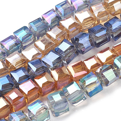 Electroplate Glass Bead Strands EGLA-R064-4mm-M-1