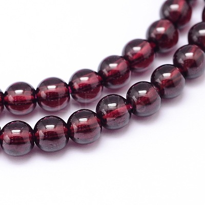 Mozambique Import Natural Grade AAAA Garnet Round Beads Strands G-E300-AAAA-4mm-1