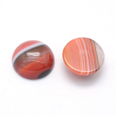 Natural Banded Agate Cabochons X-G-P393-R40-12mm-1