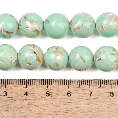Synthetic Turquoise and Sea Shell Assembled Graduated Beads Strands GG-CBA2AE1-A07-C-1