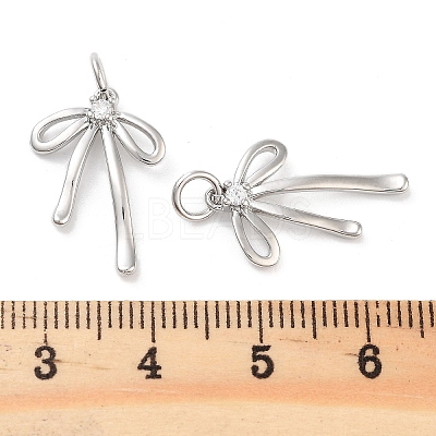 Rack Plating Brass Clear Cubic Zirconia Pendants KK-M293-16P-1
