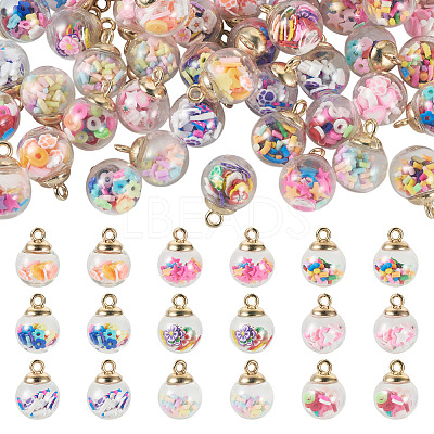 54Pcs 9 Styles Glass Pendants FIND-TA0008-55-1