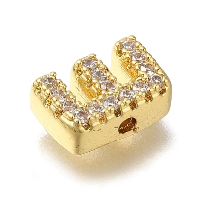 Rack Plating Brass Micro Pave Clear Cubic Zirconia Beads KK-G500-30G-E-1