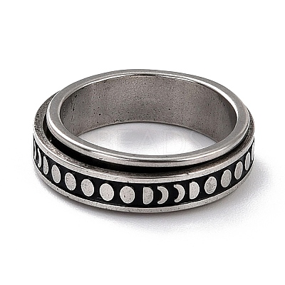 Non-Tarnish 203 Stainless Steel Rotating Spinner Fidget Band Rings for Anxiety Stress Relief LS-RJEW-G118-08P-1