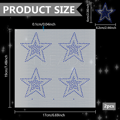 Star shape Glass Hotfix Rhinestone DIY-WH0558-99A-1