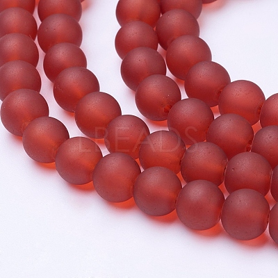 Baking Paint Transparent Glass Bead Strands X-GLAA-S031-8mm-06-1