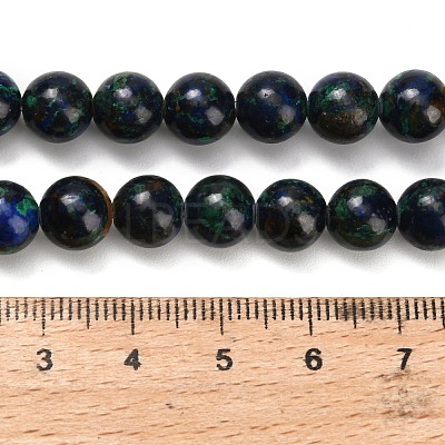 Natural Azurite Beads Strands G-Z110-C05-8mm-1