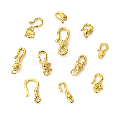 11Pcs 11 Styles 304 Stainless Steel Hook Clasps STAS-CJ0003-39G-1
