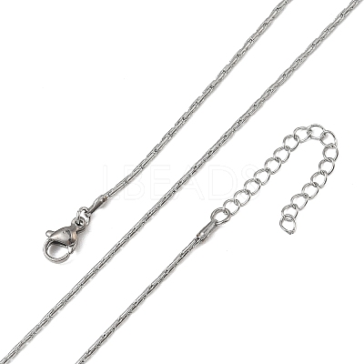 1.2MM 304 Stainless Steel Boston Link Chain Necklaces NJEW-D328-01P-04-1