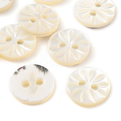 Carved Flower Natural Shell Buttons SH-CBA18B6-02B-02-1