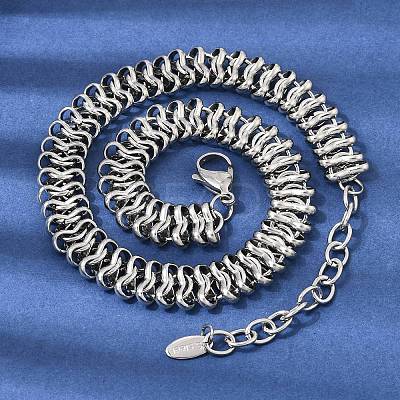 316L Surgical Stainless Steel Link Chain Choker Necklaces SA-CBAB122-03P-1