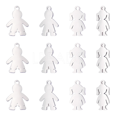 16Pcs 2 Styles 201 Stainless Steel Pendants STAS-UN0033-76-1
