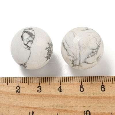 Natural Howlite Round Ball Figurines Statues for Home Office Desktop Decoration G-P532-02A-27-1