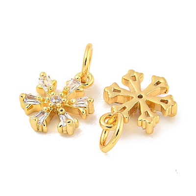Rack Plating Brass Micro Pave Clear Cubic Zirconia Pendants KK-B093-04C-G-1