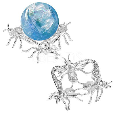 Bees Zinc Alloy Crystal Ball Display Bases AJEW-WH0796-07B-1