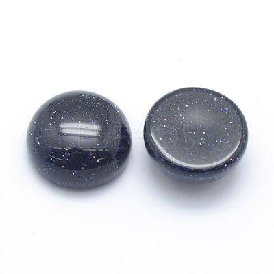 Synthetic Blue Goldstone Cabochons G-P393-R22-10MM-1
